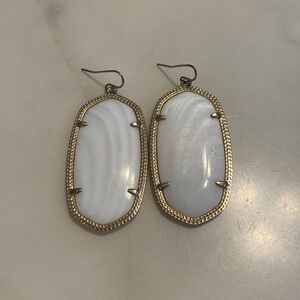 Kendra Scott white and gold earrings